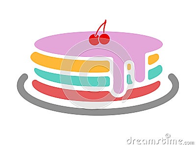 Vector Vector Rainbow cake on a white background Stock Photo