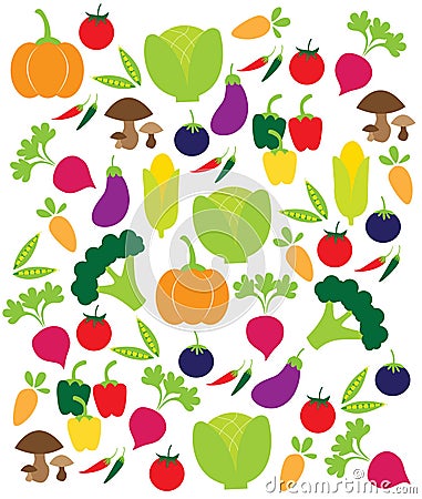 Vector vegetables pattern Vector Illustration