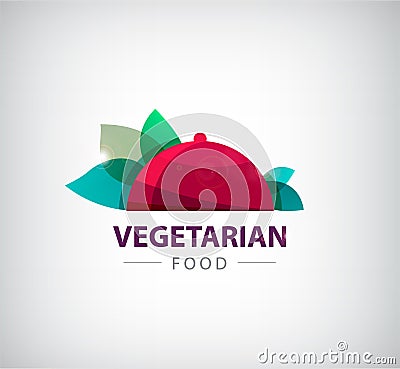 Vector vegetarian restaurant logo, icon Vector Illustration