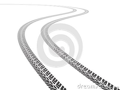 Vector vehicle tire tracks Vector Illustration