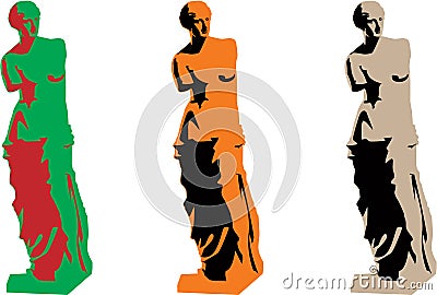 Vector venus color silhouette set Vector Illustration