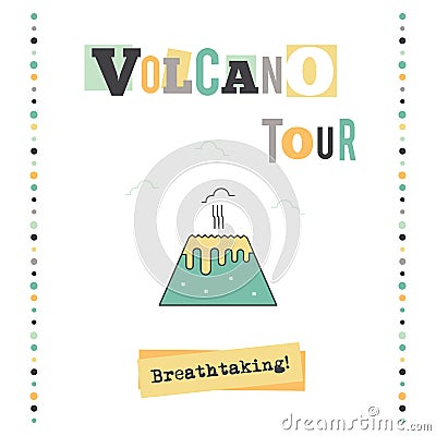 Volcano tour banner Vector Illustration