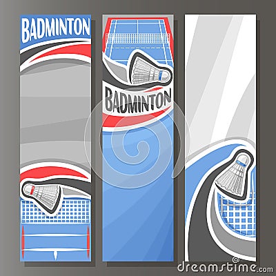 Vector Vertical Banners for Badminton Vector Illustration