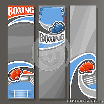 Vector Vertical Banners for Boxing Vector Illustration
