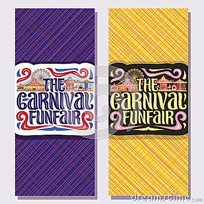 Vector vertical banners for Carnival Funfair Vector Illustration