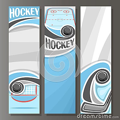 Vector Vertical Banners for Ice Hockey Vector Illustration