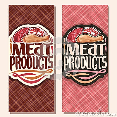 Vector vertical banners for Meat Vector Illustration