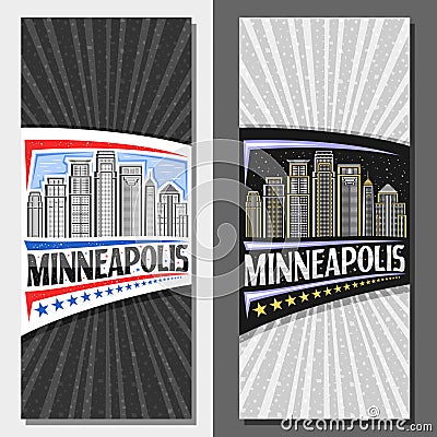 Vector vertical banners for Minneapolis Vector Illustration