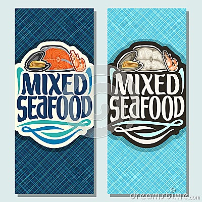 Vector vertical banners for Seafood Vector Illustration