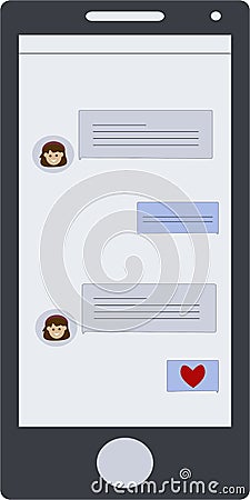 Vector vertical illustration chat on the phone Vector Illustration
