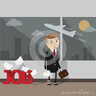 Vector. very busy business people need a vacation Vector Illustration