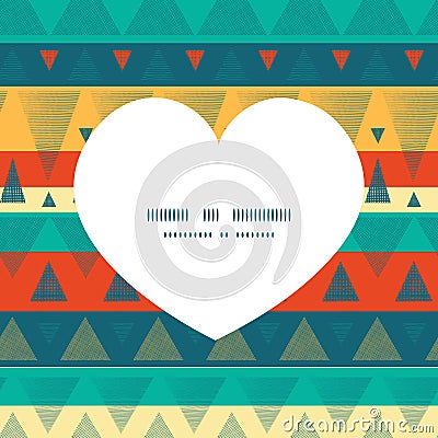 Vector vibrant ikat stripes heart silhouette Vector Illustration