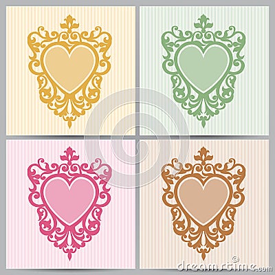 Vector Victorian ornamental frame in flat design style. Vector Illustration