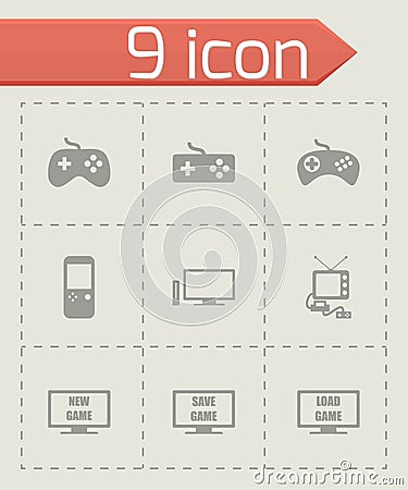 Vector video game icon set Vector Illustration