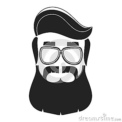 Vector View Of A Bearded Man`s Profile Logo For A Hair Salon, Poster, Poster Vector Illustration