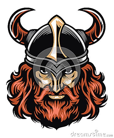 Viking warrior head Vector Illustration