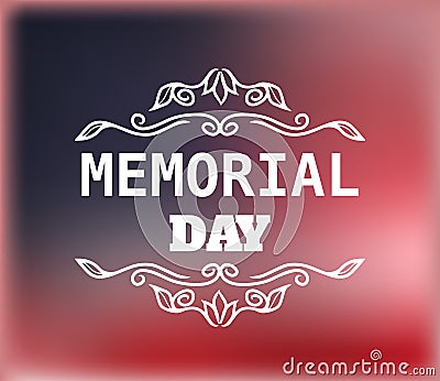 Vector vintage badge for memorial day Vector Illustration