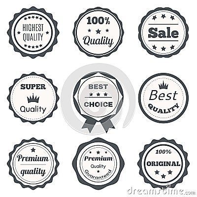 Vector vintage badges. Best choice, premium quality, highest qua Vector Illustration