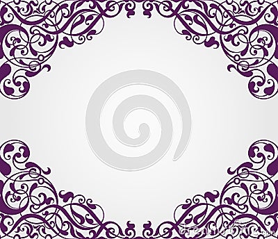 Vector vintage Baroque frame corner ornate Vector Illustration