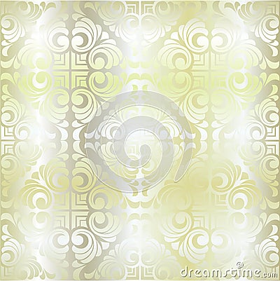 Vector vintage baroque seamless pattern in golden style on black background Stock Photo