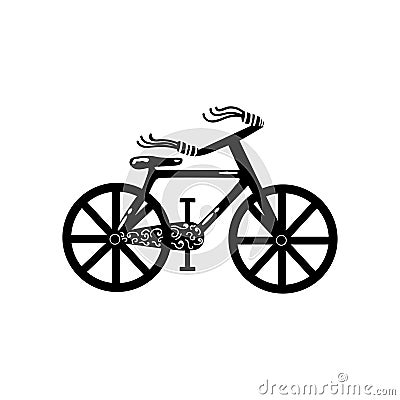 Vector vintage bicycle silhouette, icon Vector Illustration