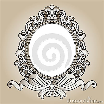 Vector vintage border frame engraving with retro ornament Vector Vector Illustration