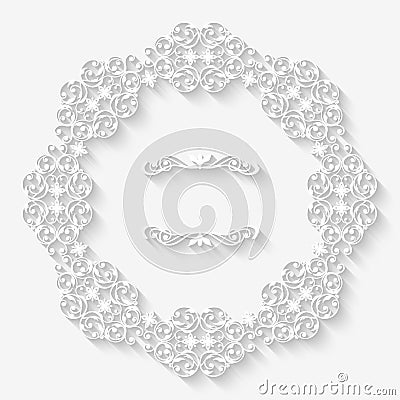 Vector vintage border white frame Vector Illustration