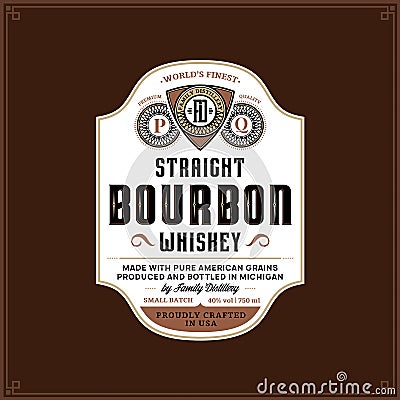 Bourbon label template Vector Illustration
