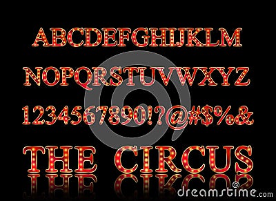 Vector of vintage carnival font Stock Photo