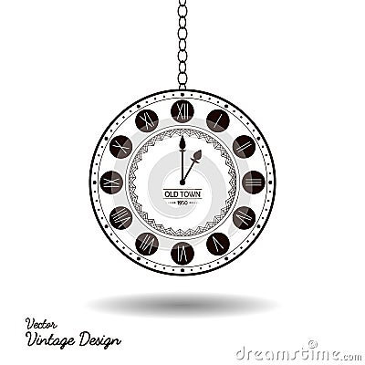 Vector vintage clock dial Vector Illustration