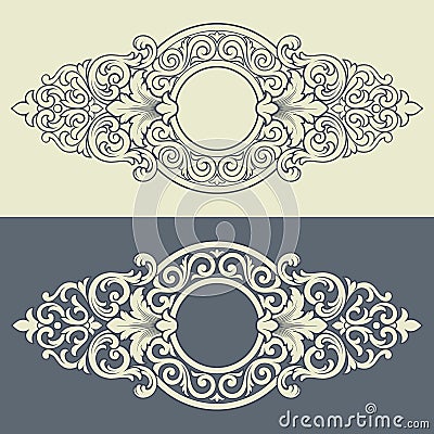 Vector vintage decorative frame pattern design Vector Illustration