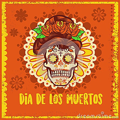 Vintage dia de los muertos design Vector Illustration