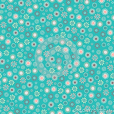 Vector vintage ditsy floral seamless repeat pattern Vector Illustration