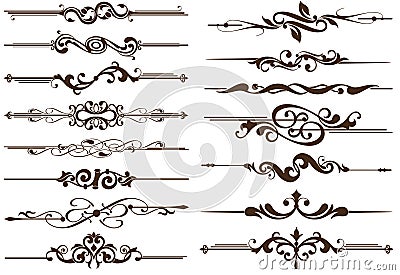 Vector vintage elements dividers Vector Illustration