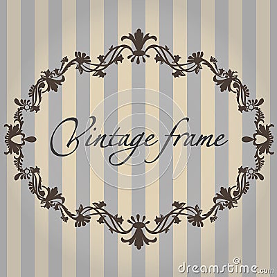 Vector vintage frame. Flower ornament color. Vector Illustration