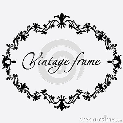 Vector vintage frame. Flower ornament. Vector Illustration