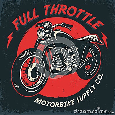 Vintage hand drawing motorcycle design Vector Illustration