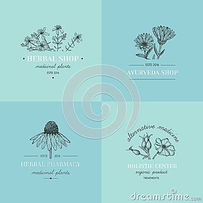 Herbal logos. Vector Illustration