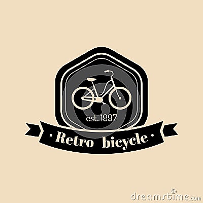 Vector vintage hipster bicycle logo. Modern velocipede emblem for card templates, shop, company advertising poster etc. Vector Illustration