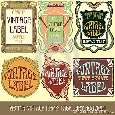 Vector vintage items Vector Illustration