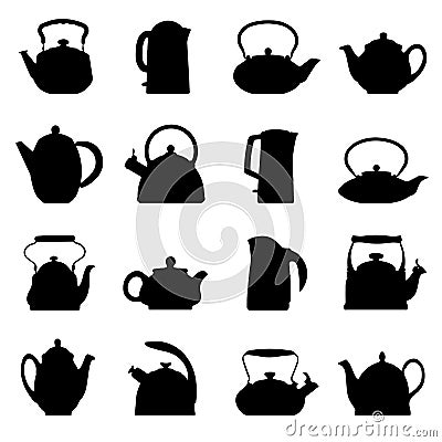 Vector vintage logo teapot set Vector Illustration