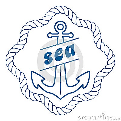 Vector vintage nautical label, icon and design element Vector Illustration