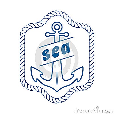 Vector vintage nautical label, icon and design element Vector Illustration