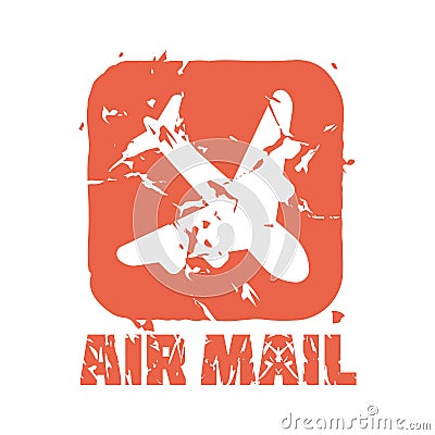 Vector vintage postage air mail stamp. Vector Illustration
