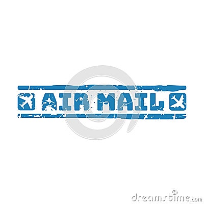 Vector vintage postage air mail stamp. Vector Illustration