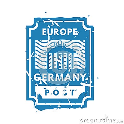 Vector vintage postage europe mail stamp. Vector Illustration