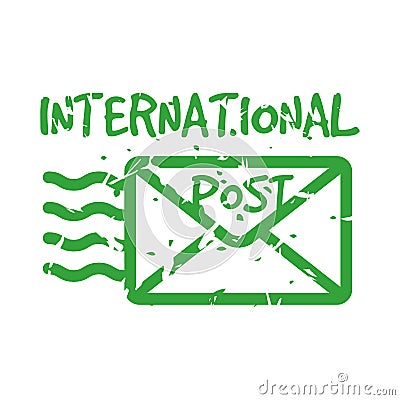 Vector vintage postage international mail stamp. Vector Illustration