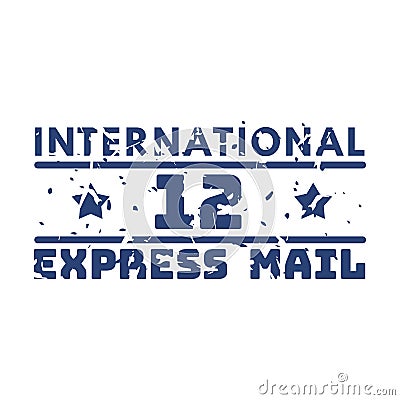 Vector vintage postage international mail stamp. Vector Illustration