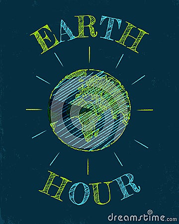 Earth hour day. Vector Illustration