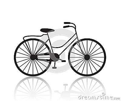 Vector vintage retro bicycle silhouette, icon Vector Illustration